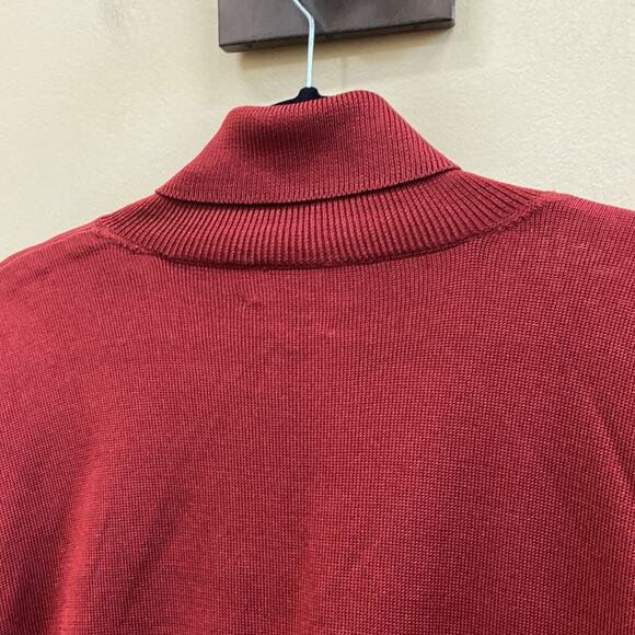 Saks Fifth Avenue The Works red silk turtleneck sweater top - Picture 5 of 5